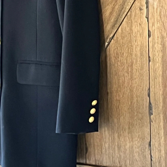 Liz Claiborne Classics Vintage Navy 100% Wool Double Breasted Blazer Size 8 - Picture 6 of 12